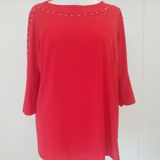 1525 maglia con dettagio  borchie /collo/spalle  95%vi5%ea