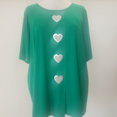 1530 maglia  doppio cuore,glitter e satinato 95%vi 5%ea